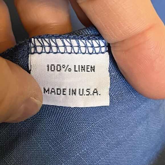 Bryn Walker Womens Linen Tunic Tank Dress Size L Elastic Hem Lagenlook Blue - Picture 7 of 14